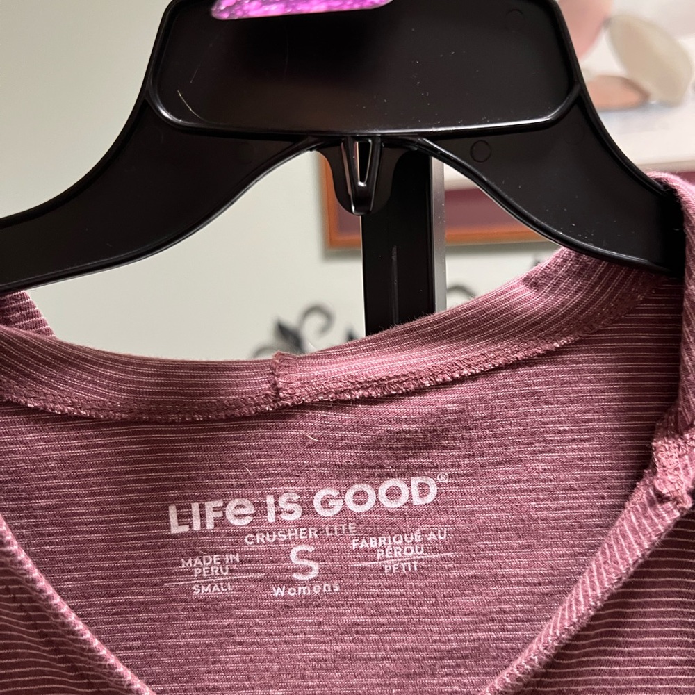 Life Is Good Maroon Hoodie with Sunflower Embroidery #288 - Picture 2 of 4